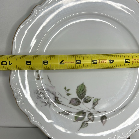 Mitterteich Bavaria Germany Mystic Rose 10” Dinner Plate w/Gold Trim VTG - Picture 6 of 7